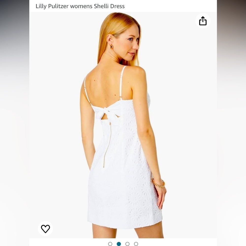 White eyelet resort white shelli Lilly Pulitzer bow summer dress formal cocktail